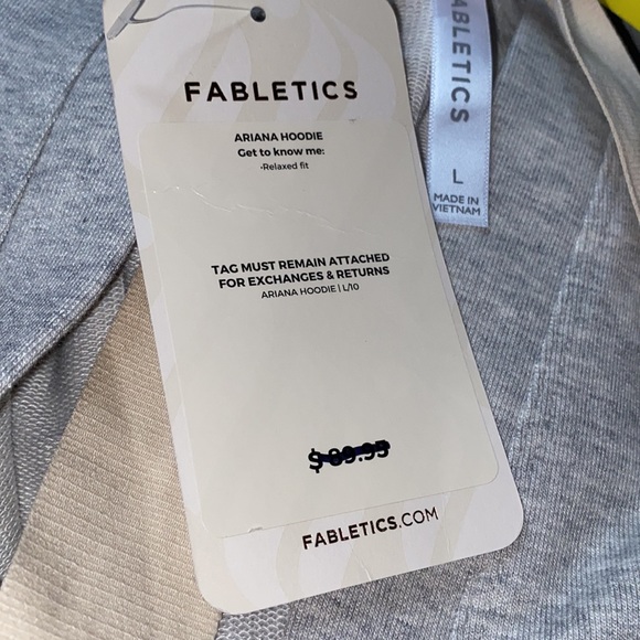 NWT FABLETICS ARIANA GREY HOODIE SIZE LARGE - Picture 7 of 9